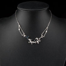 Load image into Gallery viewer, Linked Butterflies Crystal Pendant Necklace KPN0087 - KHAISTA Fashion Jewellery
