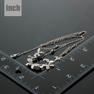 Linked Butterflies Crystal Pendant Necklace KPN0087 - KHAISTA Fashion Jewellery
