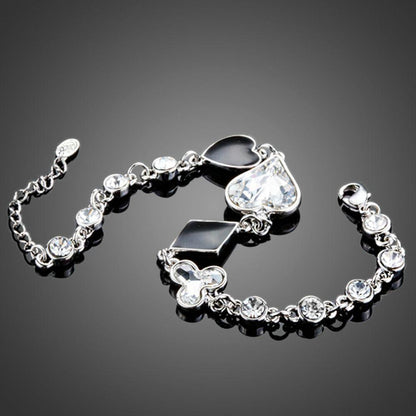 khaista little heart shaped crystal bracelet mb0103 image 2