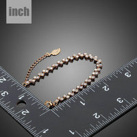CZ leaf lobster clasp bracelet detail view by KHAISTA