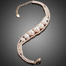 Load image into Gallery viewer, Lobster Cubic Zirconia With Pearls Bracelet - KHAISTA Fashion Jewellery
