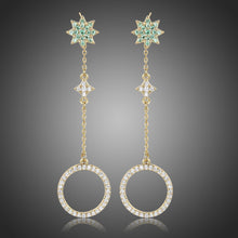 Load image into Gallery viewer, Long Chain Round Drop Earrings -KPE0394 - KHAISTA Fashion Jewellery
