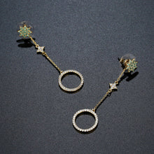 Load image into Gallery viewer, Long Chain Round Drop Earrings -KPE0394 - KHAISTA Fashion Jewellery
