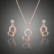 Rose Gold Heart Stellux Austrian Crystal Jewellery Set