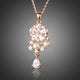 Lucky Flower Waterdrop Crystal Pendant Necklace