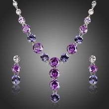 Load image into Gallery viewer, Luxury Cubic Zirconia Necklace and Drop Earrings Jewelry Set - KHAISTA Fashion Jewellery
