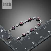 maroon CZ eye shape bracelet detail view by KHAISTA
