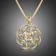 Micro Pave AAA Blue CZ Sunflower Necklace