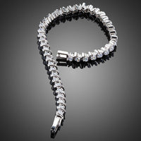 Close up detail of KHAISTA micro round CZ bezel bracelet
