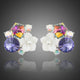 Multicolour Flower Crystal Stud Earrings