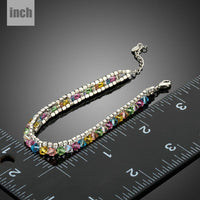 multicolour crystal lobster bracelet detail view by KHAISTA