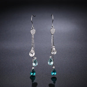 Multicolor Austrian Crystal Drop Earrings -KPE0342 - KHAISTA Fashion Jewellery
