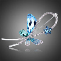 Khaista multicolour crystal plant statement brooch on white background
