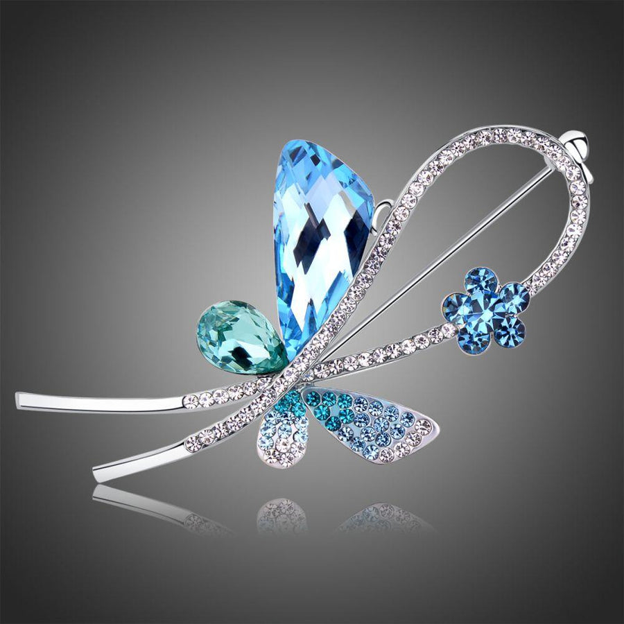 Khaista multicolour crystal plant statement brooch on white background