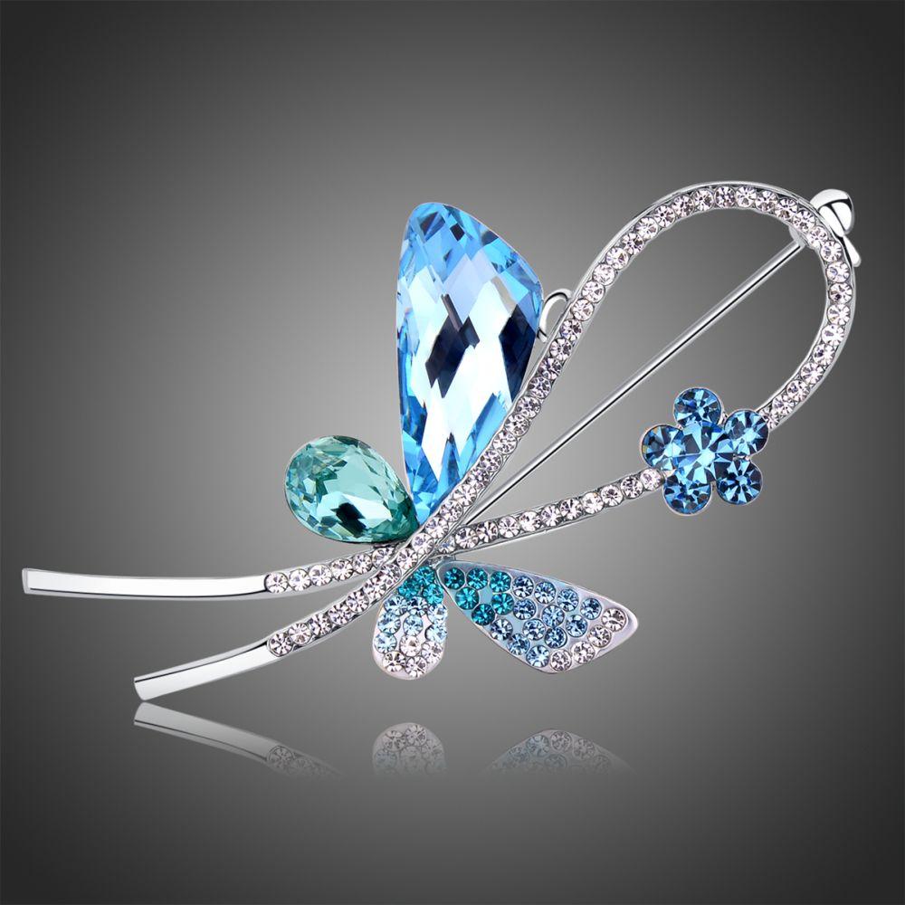 Multicolor Big Crystals Plant Brooch - KHAISTA Fashion Jewellery