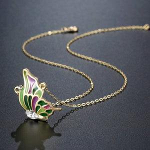 Multicolor Butterfly Necklace KPN0265 - KHAISTA Fashion Jewellery