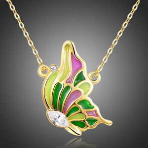Multicolor Butterfly Necklace KPN0265 - KHAISTA Fashion Jewellery