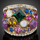 Luxury Multicolor Crystal Cluster Ring for Elegant Statement Style