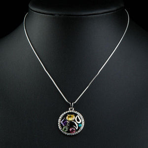 Multicolor Cubic Zirconia Pendant Necklace KPN0228 - KHAISTA Fashion Jewellery
