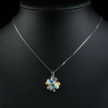 Load image into Gallery viewer, Multicolor Flower Design Heart Pendant Necklace - KHAISTA Fashion Jewellery
