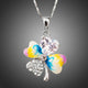 Multicolour Flower Heart Pendant Necklace