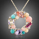 Multicolour Round Crystal Pendant Necklace