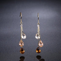 multicolour waterdrop dangle earrings detail view by KHAISTA