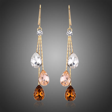 Multicolor Water Drop Dangle Earrings -KPE0348 - KHAISTA Fashion Jewellery