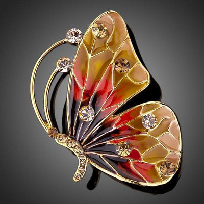 Multicolour Crystal Butterfly Brooch