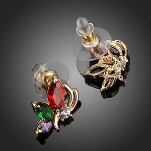 Multicolored Butterfly Stud Earrings - KHAISTA Fashion Jewellery