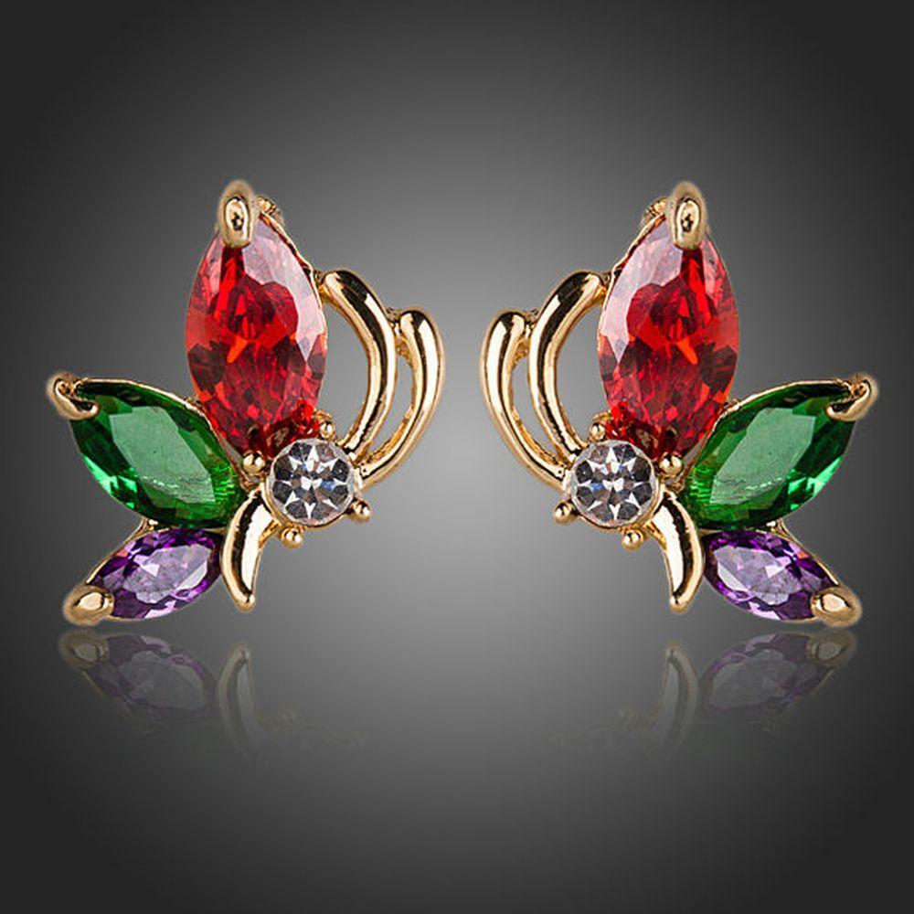 Multicolored Butterfly Stud Earrings - KHAISTA Fashion Jewellery