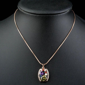Multicolored Crystal Snake Chain Necklace - KHAISTA Fashion Jewellery