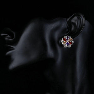 Multicolored Flower Stud Earrings - KHAISTA Fashion Jewellery
