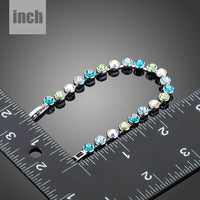 multicolour round crystal bracelet detail view by KHAISTA