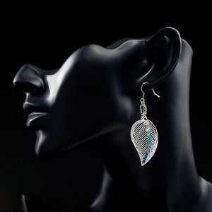 Multicolour Crystal Leaves Drop Earrings -KPE0009 - KHAISTA Fashion Jewellery