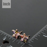 multicolour Stellux Austrian stud earrings detail view by KHAISTA