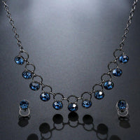 Side angle view of Khaista ocean blue set