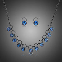 Close-up of blue crystals on Khaista ancient set