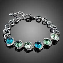 Load image into Gallery viewer, Ocean Crystal Platinum Plated Charm Bracelet - KHAISTA Fashion Jewellery
