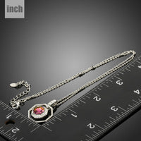 Pendant detail on KHAISTA octagon crystal pendant necklace