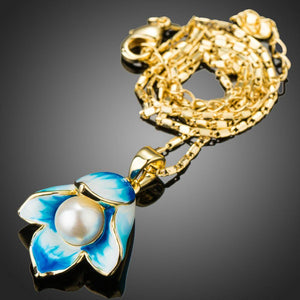 Oil Painting Pearl Flower Necklace KPN0205 - KHAISTA Fashion Jewellery