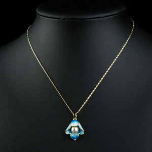 Oil Painting Pearl Flower Necklace KPN0205 - KHAISTA Fashion Jewellery
