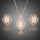 Opal Egg Shape Stellux Stud Earrings and Pendant Necklace Set