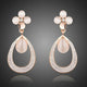 Opal Flower Design Drop Earrings