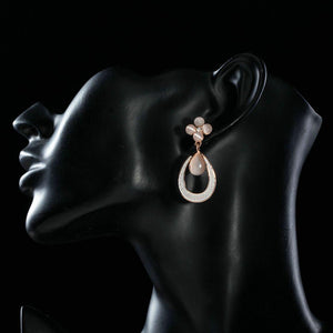Opal Flower Design Drop Earrings - KHAISTA Fashion Jewellery