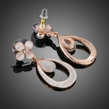 Load image into Gallery viewer, Opal Flower Design Drop Earrings - KHAISTA Fashion Jewellery
