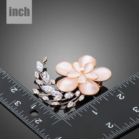 Opal flower design detail on Khaista brooch