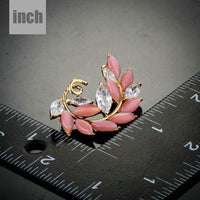 Leaf design detail on Khaista opal CZ brooch