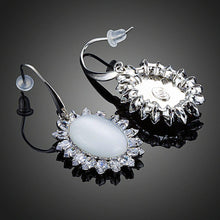 Load image into Gallery viewer, Opal with Cubic Zirconia Drop Earrings - KHAISTA Fashion Jewellery
