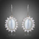 Opal and Cubic Zirconia Drop Earrings